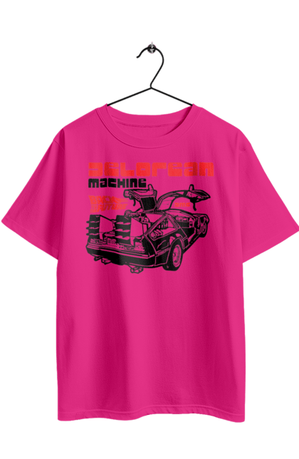 Футболка оверсайз з принтом "Машина часу DeLorean". Delorean, time machine, кіно, машина часу, назад у майбутнє, фільм. 2070702