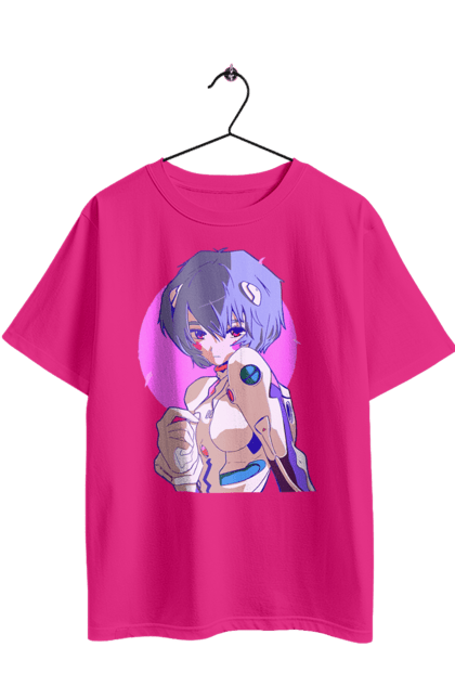 Футболка оверсайз з принтом "Євангеліон Рей". Аніме, аянамі, єва, єва 00, євангеліон, манга, меха, рей, синдзі. 2070702