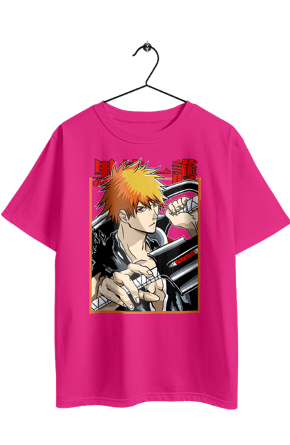 Футболка оверсайз з принтом "Бліч Куросакі Ічіґо". Anime, bleach, ichigo kurosaki, manga, аніме, бліч, ічіго, куросакі ічіґо, манга. 2070702