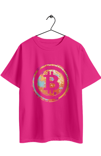 Футболка оверсайз з принтом "Біткоїн". Биткоин, бінарний, біткоїн, біткойн, валюта, гроші, крипто, програміст, хакер. 2070702