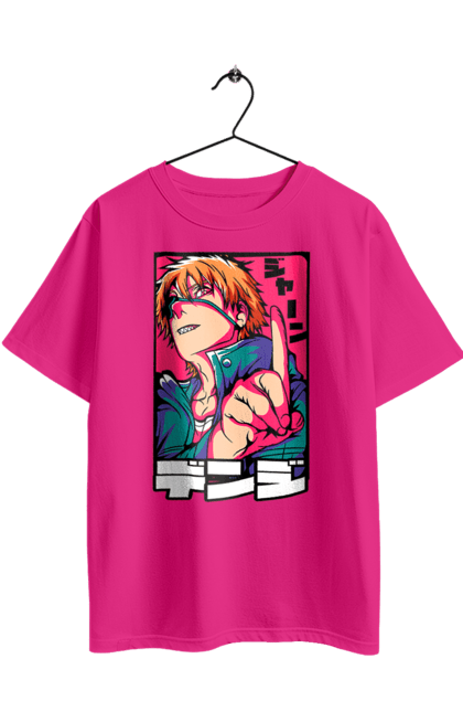 Футболка оверсайз з принтом "Людина Бензопила". Anime, chainsaw man, denji, manga, pochita, аніме, денджі, людина-бензопила, манга, почіта. 2070702