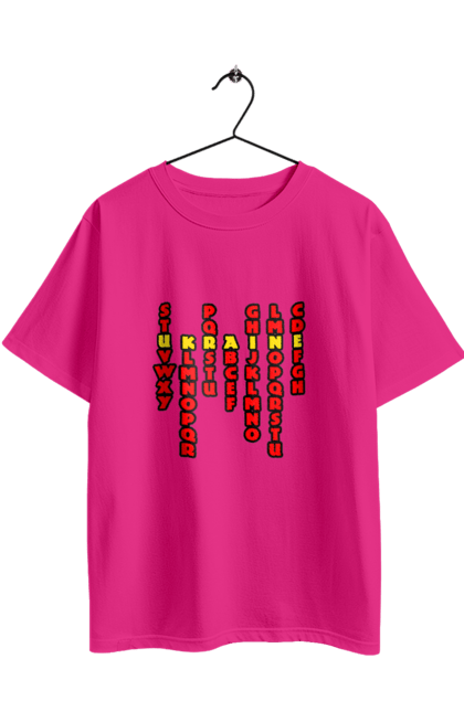 Футболка оверсайз з принтом "Україна". Абетка, авторський принт, латиниця, літери, напис, текст, україна. 2070702