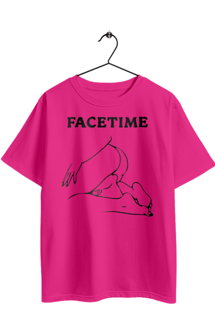Футболка оверсайз з принтом "Фейстайм". Вульгарна, гумор, прикольна, смішна, фейстайм. 2070702