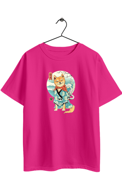 Oversized t-shirt with prints Shiba Inu. Dog, dog lover, doggie, japan, shiba, shiba inu. 2070702