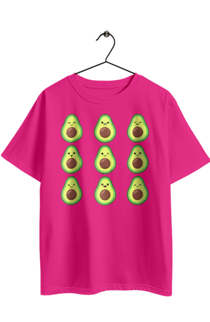 Oversized t-shirt with prints Avocado Mood. Avocado, emotion, food. 2070702