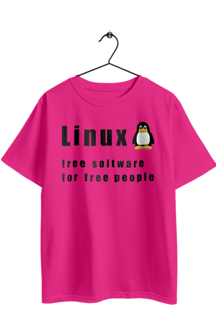 Футболка оверсайз з принтом "Linux Вільний Для Вільних". Linux, адміністратор, айті, айтішник, безкоштовна, безкоштовно, вільна, доступність, незалежність, операційна система, ос, пінгвін, програміст, програмне забезпечення, свобода, сервер, сисадмін, система, системний адміністратор, софт, текст, чорний. 2070702
