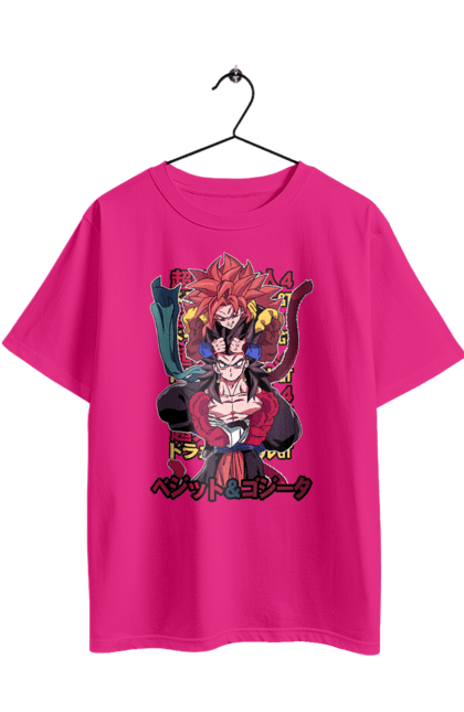 Oversized t-shirt with prints Dragon Ball Gogeta. Anime, dragon ball, gogeta, goku, manga, tv series. 2070702