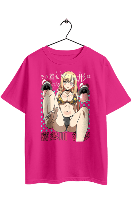 Футболка оверсайз з принтом "Ця фарфорова лялечка закохалася". Anime, manga, marin kitagawa, my dress-up darling, аніме, манга, марін, марін кітагава, фарфорова лялечка. 2070702