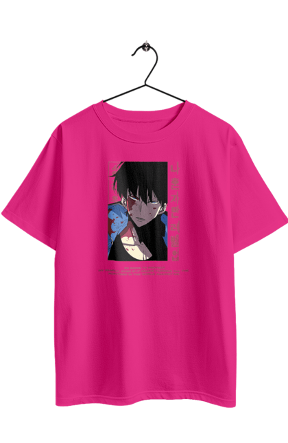 Футболка оверсайз з принтом "Тільки я візьму новий рівень". Anime, manga, solo leveling, sung jinwoo, аниме, манга, новий рівень, сонг джін. 2070702