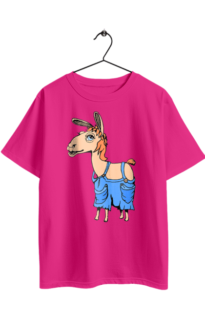 Футболка оверсайз з принтом "Лама В Комбінезоні". Комбінезон, лама. 2070702