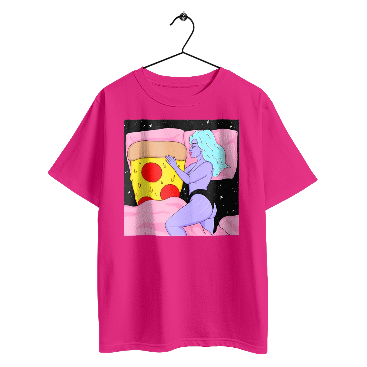 Purple Girl And Pizza