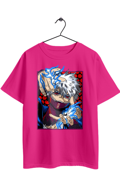 Футболка оверсайз з принтом "Моя академія героїв Дабі". Dabi, my hero academia, todoroki, toya todoroki, академія юей, аніме, дабі, моя академія героїв, тодорокі, тойя тодорокі. 2070702