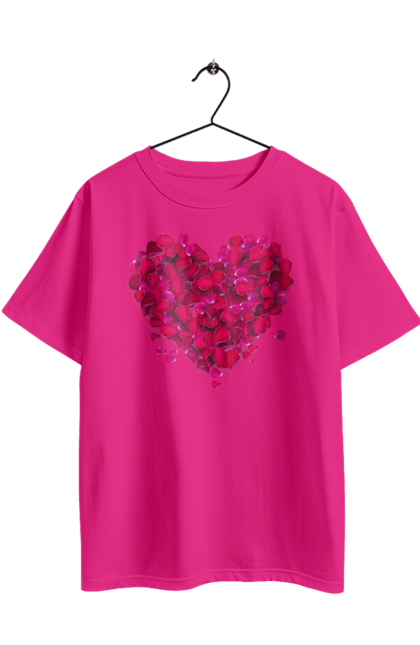 Oversized t-shirt with prints Heart From Rose Petals. Petals, rose flower. 2070702