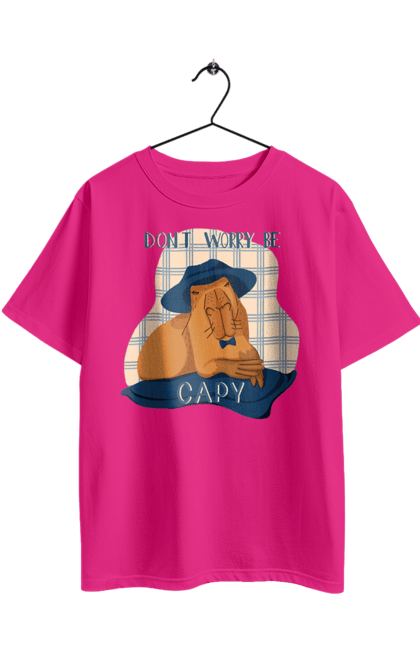 Футболка оверсайз з принтом "Капібара". Capybara, водосвинка, гризун, капібара, тварина. 2070702