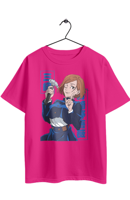 Футболка оверсайз з принтом "Магічна битва Нобара". Anime, jujutsu kaisen, manga, nobara, nobara kugisaki, аніме, магічна битва, манга, нобара, нобара кугісакі. 2070702