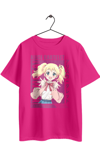 Футболка оверсайз з принтом "Золота мозаїка Аліса Картелет". Alice cartelet, anime, kiniro mosaic, kinmoza, manga, аліса, аліса картелет, аніме, золота мозаїка, манга. 2070702