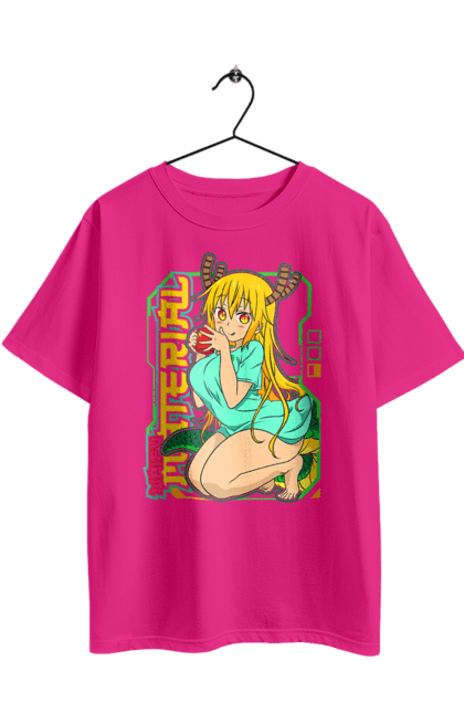 Футболка оверсайз з принтом "Драконопокоївка пані Кобаяші". Kobayashi, аніме, дракон, кобаяші, манга, пані кобаяші, тору, тору кобаясі, тору кобаяші. 2070702