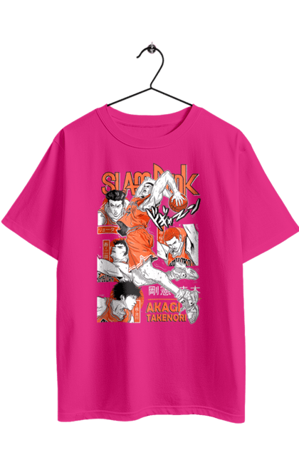 Футболка оверсайз з принтом "Слем данк Такенорі Акагі". Slam dunk, takenori akagi, аніме, баскетбол, манга, слем-данк, спокон, спортивне аніме, сьонен, такенорі акагі. 2070702