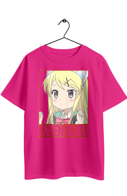 Футболка оверсайз з принтом "Золота мозаїка Карен Куджо". Anime, karen kujo, kiniro mosaic, kinmoza, manga, аніме, золота мозаїка, карен, карен куджо, манга. 2070702