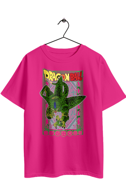 Oversized t-shirt with prints Dragon Ball Cell. Anime, cell, dragon ball, goku, manga, tv series, vegeta. 2070702