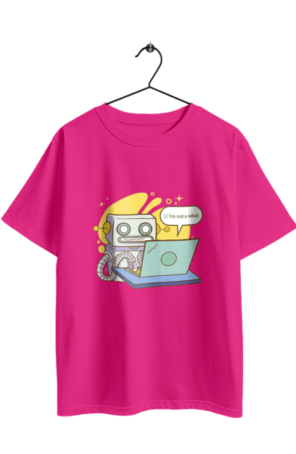 Футболка оверсайз з принтом "Я не робот Хакер зрозуміє 404 до дня програміста". 404, aws, backend, c++, cloud, css, frontend, golang, java, js, linux, python, script, web, ай ті, айті, айтішник, верстка, дата, код, компьютер, лаптоп, облако, ошибка, програміст, программа, программист, програмування, робот, хакер, язык. 2070702