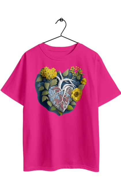 Футболка оверсайз з принтом "Серце квіти". Люблю україну, перемога україни, серце, символи україни, соняшник, традиції україни, україна. 2070702