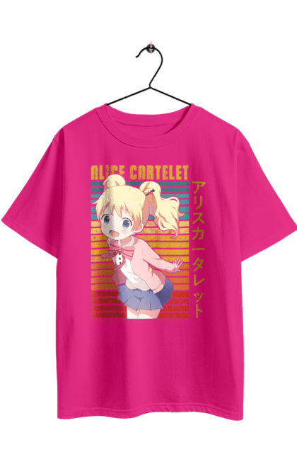 Футболка оверсайз з принтом "Золота мозаїка Аліса Картелет". Alice cartelet, anime, kiniro mosaic, kinmoza, manga, аліса, аліса картелет, аніме, золота мозаїка, манга. 2070702