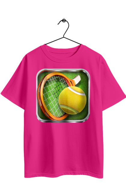 Футболка оверсайз с принтом Теннис. Большой теннис, игроки, лондон, мяч, призовой фонд, ракетка, спонсор, турнир на грунте, турнир на траве, турнирная сетка. 2070702