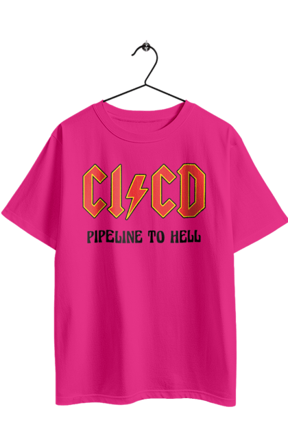 Футболка оверсайз с принтом CI/CD pipeline to hell. Cicd, cicd pipeline, devops, pipeline, инженер, программирование, программное обеспечение, разработка, разработка по. 2070702
