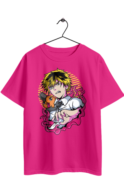 Футболка оверсайз з принтом "Людина Бензопила". Anime, chainsaw man, denji, manga, pochita, аніме, денджі, людина-бензопила, манга, почіта. 2070702