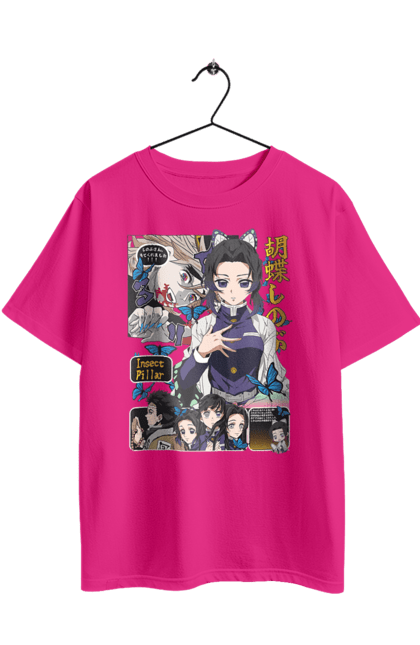 Футболка оверсайз з принтом "Винищувач Демонів Шинобу". Anime, demon slayer, kimetsu no yaiba, manga, shinobu, аніме, винищувач демонів, манга, серіал, шинобу. 2070702