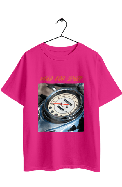 Футболка оверсайз з принтом "Мото 3". Байкер, дорогая, мотоцикл, ретро, скорость, спидометр, стиль жизни. 2070702