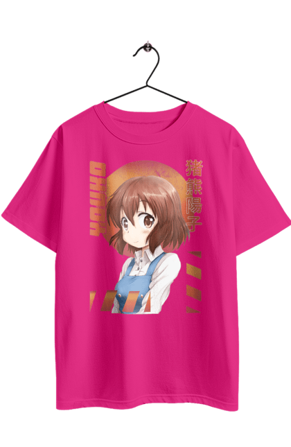 Футболка оверсайз з принтом "Золота мозаїка Йоко Інокума". Anime, kiniro mosaic, kinmoza, manga, yoko inokuma, аніме, золота мозаїка, йоко, йоко інокума, манга. 2070702