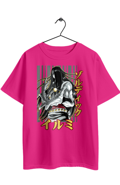 Футболка оверсайз з принтом "Хантер × Хантер Іллумі Золдік". Hunter × hunter, hunter hunter, illumi, illumi zoldyck, zoldyck, аніме, золдік, іллумі, іллумі золдік. 2070702