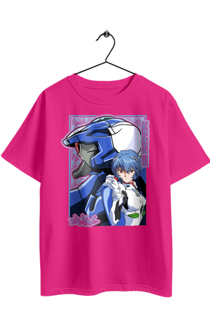 Футболка оверсайз з принтом "Євангеліон Рей". Аніме, аянамі, єва, єва 00, євангеліон, манга, меха, рей, синдзі. 2070702