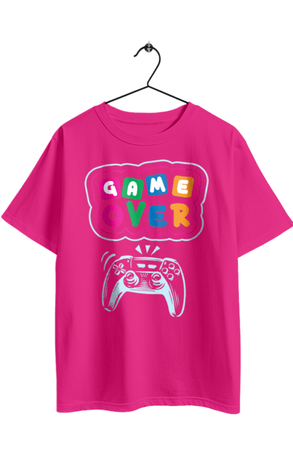 Футболка оверсайз з принтом "Гру закінчено". Game, game over, гра, гру закінчено, життя, кінець, смуток. 2070702