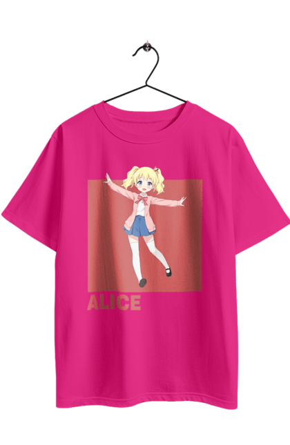 Футболка оверсайз з принтом "Золота мозаїка Аліса Картелет". Alice cartelet, anime, kiniro mosaic, kinmoza, manga, аліса, аліса картелет, аніме, золота мозаїка, манга. 2070702