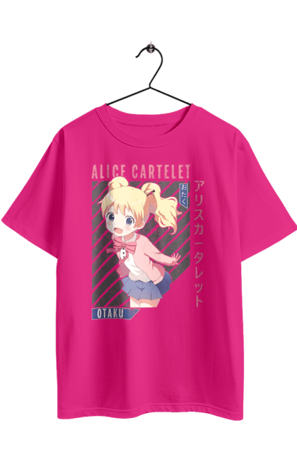 Футболка оверсайз з принтом "Золота мозаїка Аліса Картелет". Alice cartelet, anime, kiniro mosaic, kinmoza, manga, аліса, аліса картелет, аніме, золота мозаїка, манга. 2070702