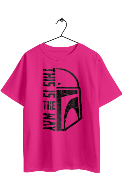 Футболка оверсайз з принтом "Такий шлях". Distressed, mandalorian helmet, movies, tv show, зоряні війни, кіно, малюк йода, мандаларець, такий шлях. 2070702