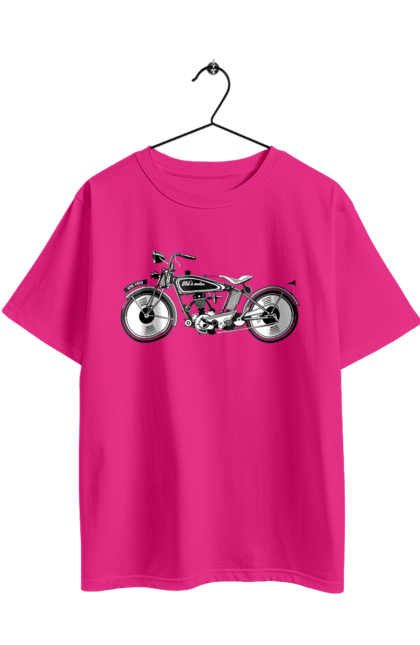 Футболка оверсайз з принтом "Мотоцикл Ретро". Мото, мотоцикл, ретро. 2070702
