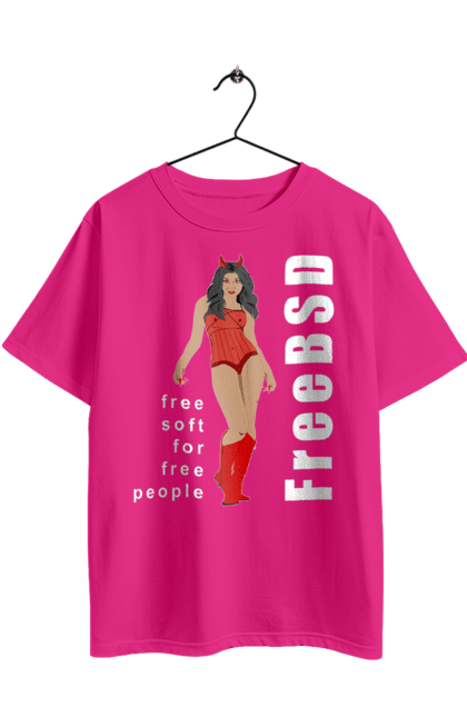 Футболка оверсайз з принтом "Freebsd Для Вільних". Bsd, freebsd, unix, адміністратор, айті, айтішник, безкоштовна, безкоштовно, бестія, білий, вільна, демон, демонесса, дівчина, для дорослих, доступність, еротика, еротична, жінка, незалежність, операційна система, ос, програміст, програмне забезпечення, свобода, сисадмін, система, системний адміністратор, софт, текст, червоний. 2070702