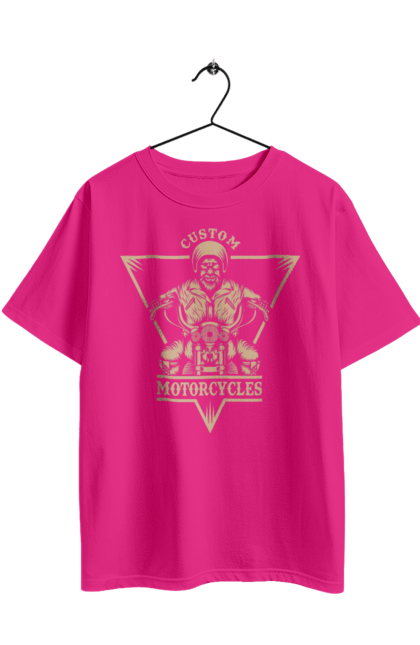 Футболка оверсайз з принтом "Скелет на мотоциклі". Драйв, мотоцикл, скелет. 2070702
