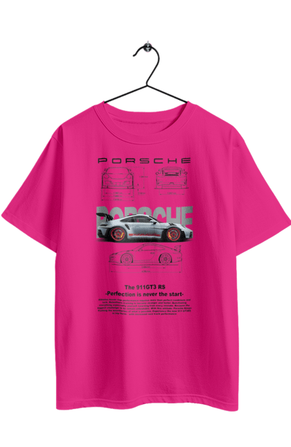 Oversized t-shirt with prints Porsche 911 GT3 RS. Auto, automobile, car, porsche, porsche 911, sport, sports car. 2070702