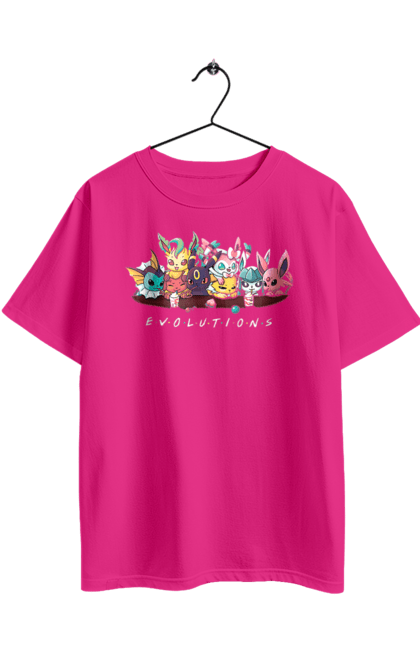 Футболка оверсайз с принтом Покемон Эволюция. Аниме, видеоигра, герои видеоигры, для детей, игра, карманный монстр, ловить покемонов, манга, покемон. 2070702