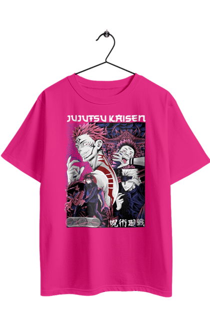 Футболка оверсайз з принтом "Магічна битва Сукуна". Anime, jujutsu kaisen, manga, sukuna, аніме, магічна битва, манга, містика, сукуна, темне фентезі. 2070702