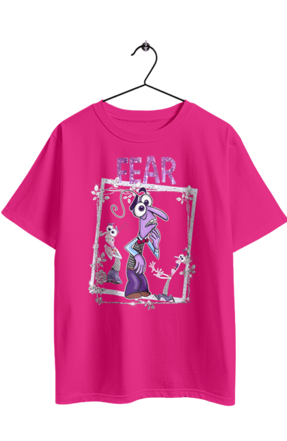 Футболка оверсайз з принтом "Думками навиворіт Страх". Fear, inside out, pixar, думками навиворіт, емоції, мультфільм, страх. 2070702