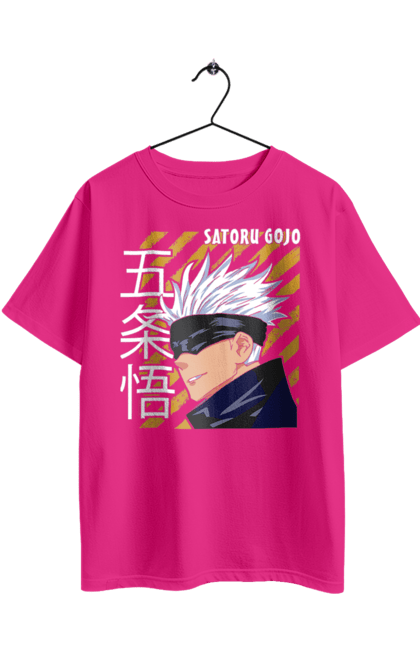 Футболка оверсайз з принтом "Магічна битва Годжо". Anime, gojo, jujutsu kaisen, manga, аніме, годжо, магічна битва, манга, містика, темне фентезі. 2070702