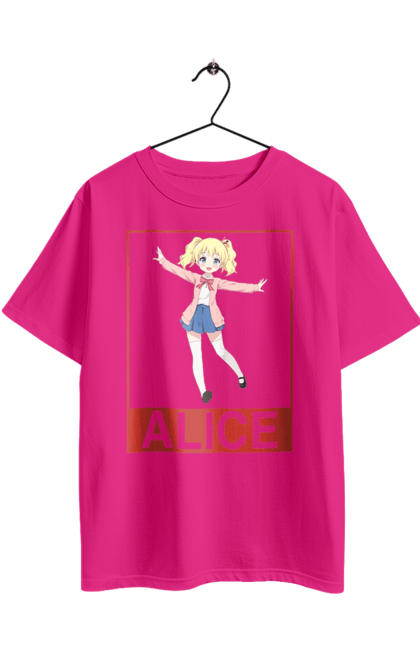 Футболка оверсайз з принтом "Золота мозаїка Аліса Картелет". Alice cartelet, anime, kiniro mosaic, kinmoza, manga, аліса, аліса картелет, аніме, золота мозаїка, манга. 2070702