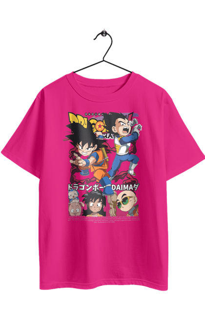 Футболка оверсайз з принтом "Перли дракона Дайма". Anime, dragon ball, dragon ball daima, goku, manga, vegeta, аніме, вегета, манга, перли дракона. 2070702