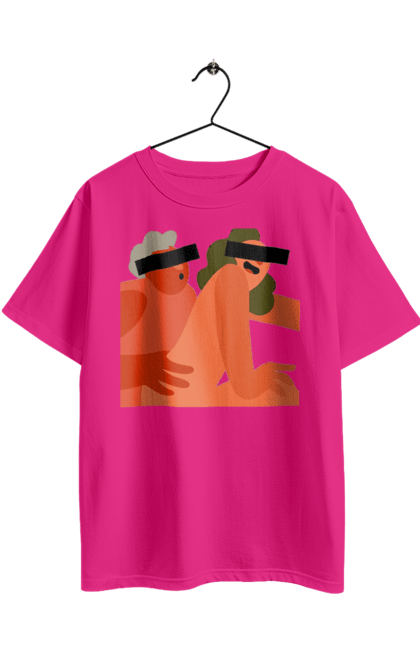 Футболка оверсайз з принтом "Кохання та прихована камера". Prikol, smex, гумор, дружба, жуйка, любов, мир, нас не впізнають, прихована камера, секс. 2070702